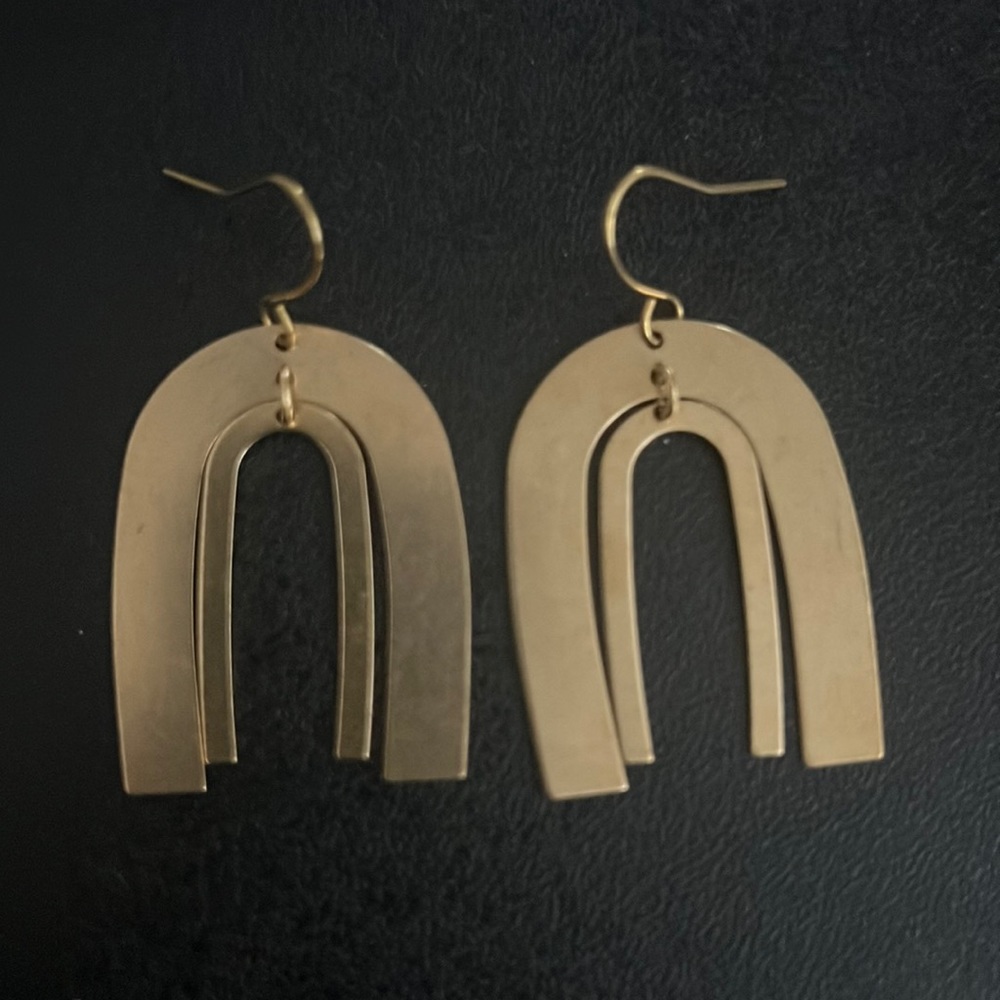 Gold Madewell looking earrings